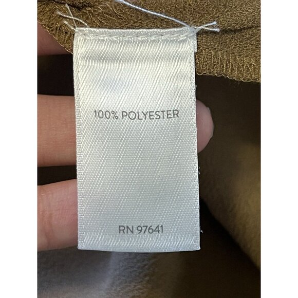 J.Jill Brown Button Up Long Sleeve Collared Polyester Shirt Size Medium Career - Picture 13 of 14